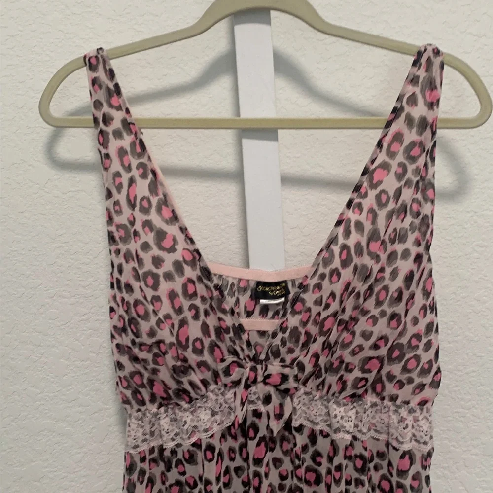Y2K Cinema Etoile Pink Leopard Print Lingerie Dress - Picture 2 of 10
